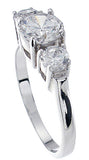925 sterling silver platinum finish brilliant three stone engagement ring 1 5 ct