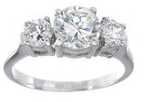 925 sterling silver platinum finish brilliant three stone engagement ring 1 5 ct