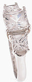 925 sterling silver platinum finish princess three stone engagement ring