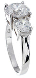 925 sterling silver platinum finish brilliant three stone engagement ring 2 5 ct