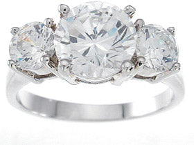 925 sterling silver platinum finish brilliant three stone engagement ring 2 5 ct