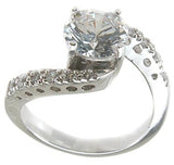 925 sterling silver rhodium finish cz brilliant solitaire engagement ring solitaire 2 1 2 ct