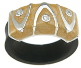925 sterling silver rhodium finish enamel fashion rubber ring brilliant 1 4 ct