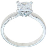 925 sterling silver cz princess solitaire wedding ring 3 4 ct