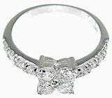 925 sterling silver rhodium finish cz brilliant fashion pave ring