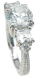 925 sterling silver rhodium finish cz princess antique style engagement ring antique style 2 1 4 ct