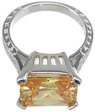 925 sterling silver rhodium finish emerald cut fashion anniversary ring