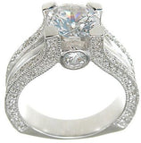 925 sterling silver rhodium finish cz antique style engagement ring antique style 2 ct