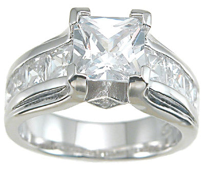 925 sterling silver rhodium finish cz princess designer inspired anniversary ring