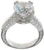 925 sterling silver rhodium finish cz antique style wedding ring
