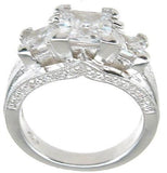 925 sterling silver rhodium finish cz princess antique style wedding ring antique style 3 ct
