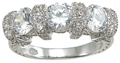 925 sterling silver rhodium finish cz antique style engagement ring antique style 1 1 2 ct