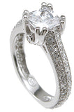 925 sterling silver rhodium finish cz princess antique style engagement ring tiffany style
