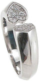 925 sterling silver rhodium finish heart pave anniversary ring