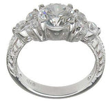 925 sterling silver rhodium finish cz prong wedding ring tiffany style