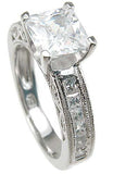 925 sterling silver rhodium finish cz princess channel wedding ring