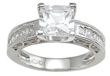 925 sterling silver rhodium finish cz princess channel wedding ring