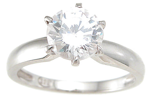 925 sterling silver cz brilliant solitaire wedding ring 1 ct