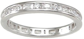 925 sterling silver eternity ring brilliant baguettes 1 ct