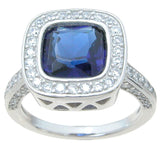 925 sterling silver simulated sapphire ring