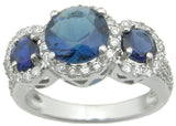 925 sterling silver simulated sapphire wedding ring