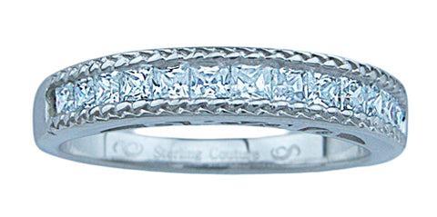 1 25ct princess 925 silver sterling couture wedding band