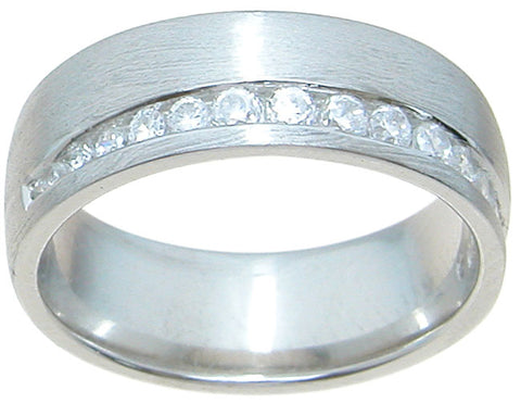 925 sterling silver wedding band channel setting 1 4 ct