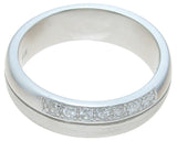925 sterling silver wedding band pave setting 6mm