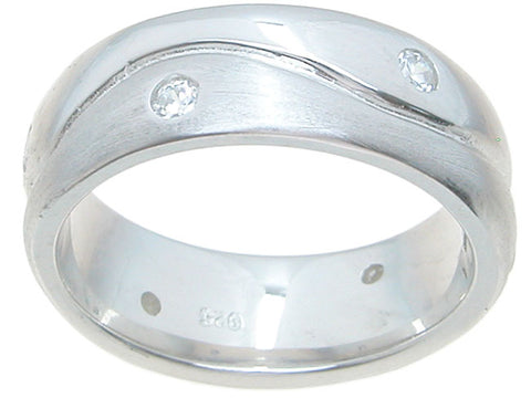 925 sterling silver wedding band bezel setting 1 4 ct