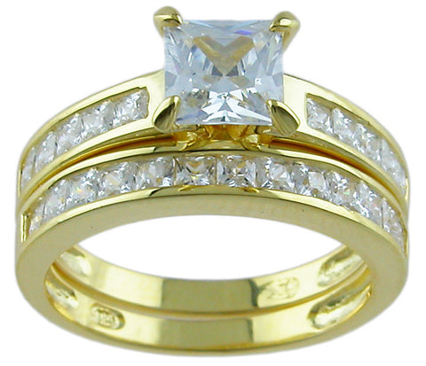 14kt gold plated 925 sterling silver ring 2ct
