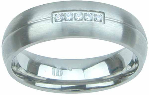 titanium wedding band 6mm 0 015ct
