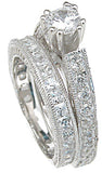 925 sterling silver rhodium finish cz princess wedding set ring 4x4 2 ct