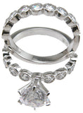 925 sterling silver rhodium finish cz brilliant tiffany style wedding ring