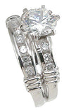 925 sterling silver rhodium finish cz fashion engagement set ring solitaire