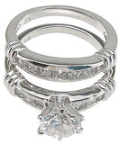 925 sterling silver rhodium finish cz fashion engagement set ring solitaire