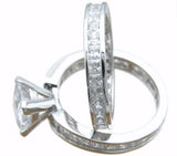 925 sterling silver princess eternity wedding set
