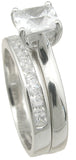 925 sterling silver wedding ring set prong 3 ct