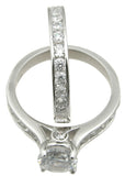 925 sterling silver brilliant engagement ring set