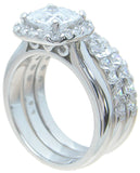925 sterling silver halo engagement ring set 2 25 ct