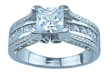1 25ct princess 925 silver sterling couture engagement ring set