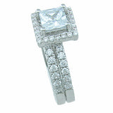 925 sterling silver wedding set prong pave 3 3ct