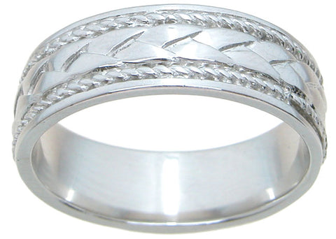 925 sterling silver wedding band unisex wedding band rhodium finish
